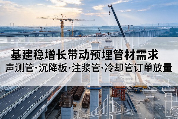 中方基建稳增长带动预埋监测管材需求，声测管、沉降板、注浆管订单持续放量