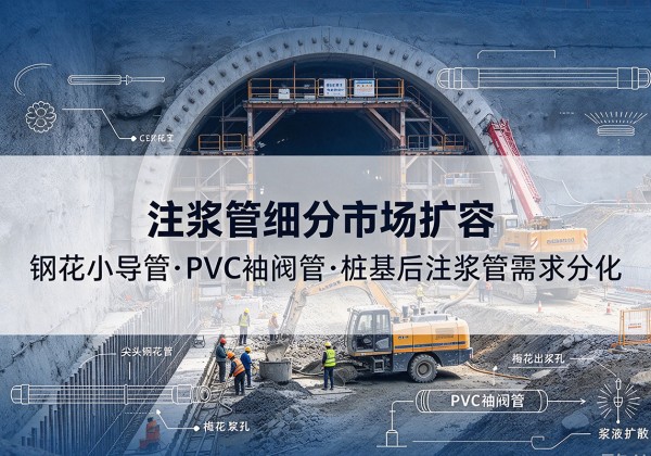 中方注浆管细分市场扩容，隧道钢花小导管、PVC 袖阀管、桩基后注浆管需求分化